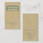 Vintage Buch-Platten-Bibliothek Visitenkarte (Vorne/Hinten)