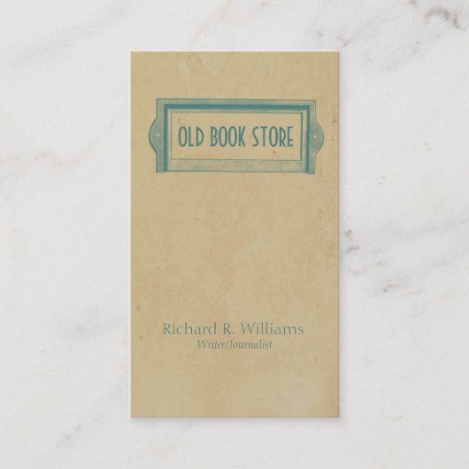 Vintage Buch-Platten-Bibliothek Visitenkarte (Vorderseite)