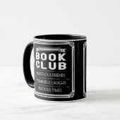 Vintage Buch-Verein-Typografie Tasse (Vorderseite Links)