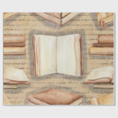 Vintage Buch-Verpackungs-Papier-Rolle Geschenkpapier (Flach)