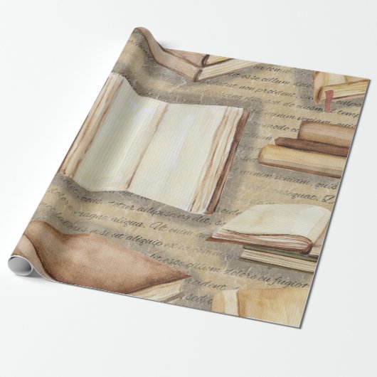 Vintage Buch-Verpackungs-Papier-Rolle Geschenkpapier (Ungerollt)