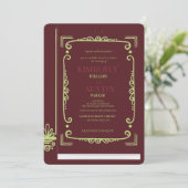 Vintage Buchabdeckung | Book Theme Wedding Einladu Einladung (Stehend Vorderseite)
