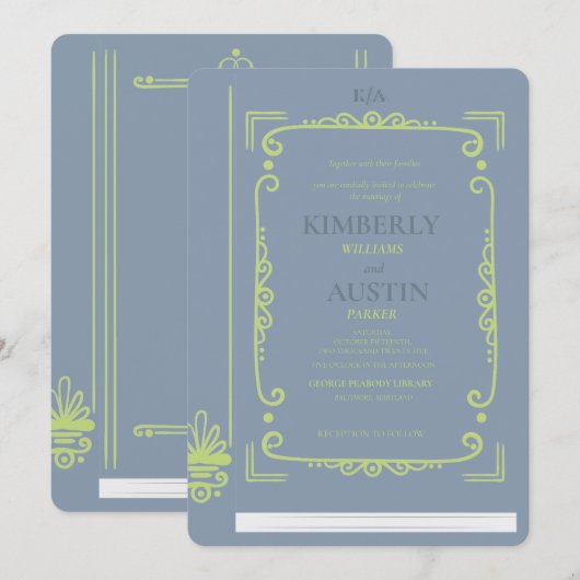 Vintage Buchabdeckung | Book Theme Wedding Einladu Einladung (Vorne/Hinten)