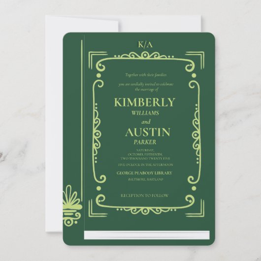 Vintage Buchabdeckung | Book Theme Wedding Einladung (Vorderseite)