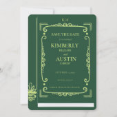 Vintage Buchabdeckung | Buchthema Save the Date Einladung (Vorderseite)