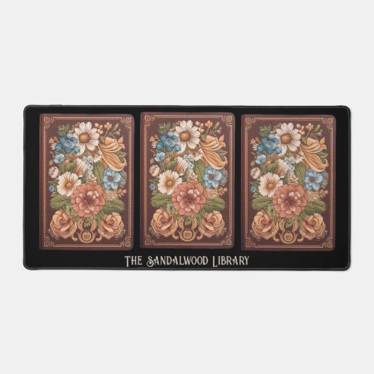 Vintage Buchbibliothek Schreibtischunterlage (Vorderseite)