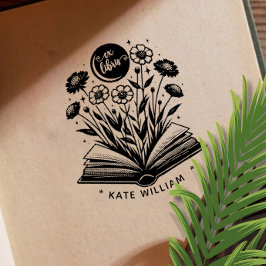 Vintage Buchblüte Custom ex libris Permastempel