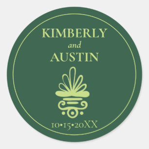 Vintage-Buchcover   Buch-Themen-Hochzeit klassisch Runder Aufkleber