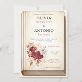 Vintage Buchdecke Elegante Romantische Hochzeit Einladung (Vorderseite)