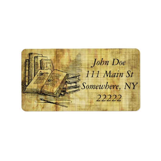 Vintage Bücher Adressaufkleber (Vorne)