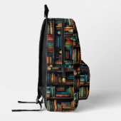 Vintage Bücher auf der virtuellen Bibliothek Bedruckter Rucksack (Links)