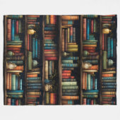 Vintage Bücher auf der virtuellen Bibliothek Fleecedecke (Vorderseite (Horizontal))