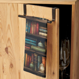 Vintage Bücher auf der virtuellen Bibliothek Geschirrtuch