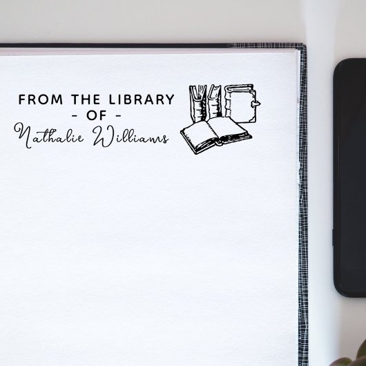 Vintage Bücher Elegante Skriptbibliotheken Permastempel