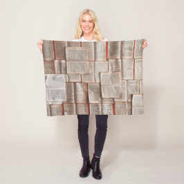 Vintage Bücher Fleecedecke