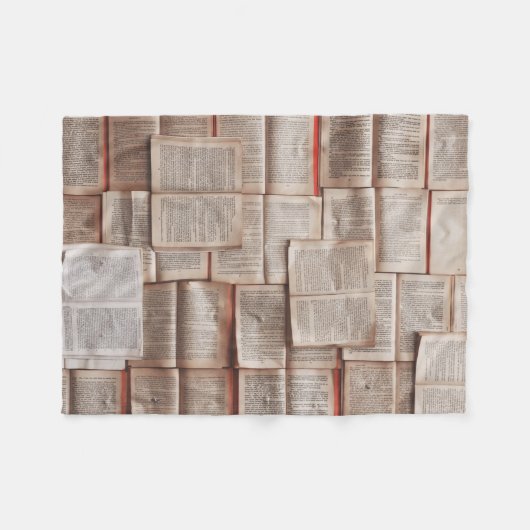 Vintage Bücher Fleecedecke (Vorderseite (Horizontal))