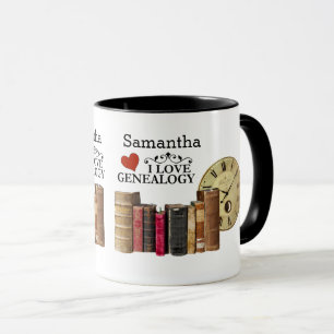 Vintage-Bücher Genealogie Familienstammbaum Tasse