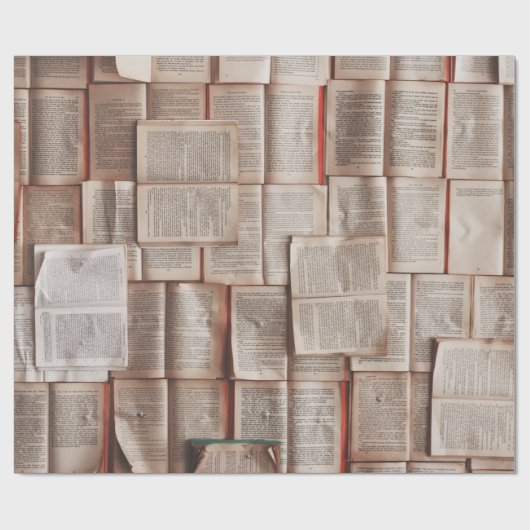 Vintage Bücher Geschenkpapier (Flach)