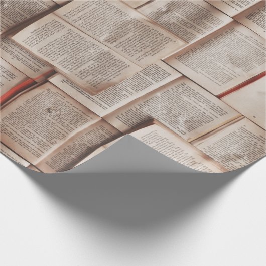 Vintage Bücher Geschenkpapier (Ecke)