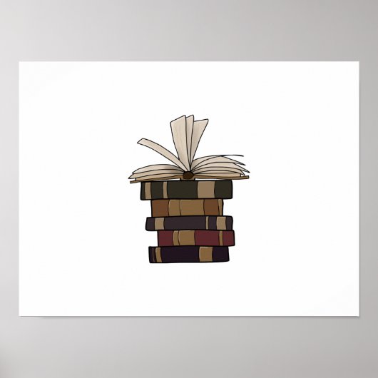 Vintage Bücher gestapelt Poster (Vorne)