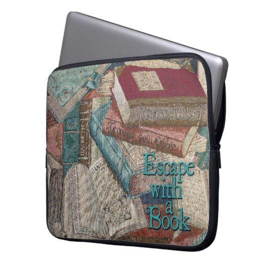 Vintage Bücher Hintergrundbild Notebook-Rückenlehn Laptopschutzhülle (Vorderseite Links)