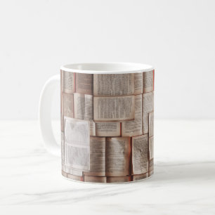 Vintage Bücher Kaffeetasse