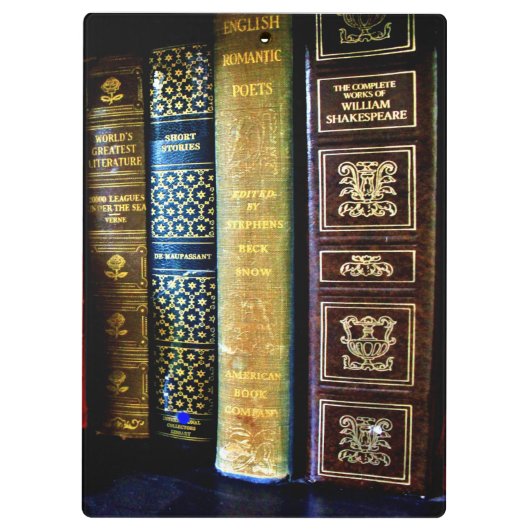 Vintage Bücher Klemmbrett (Rückseite)