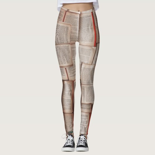 Vintage Bücher Leggings (Vorderseite)