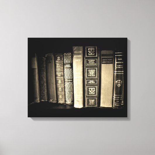 Vintage Bücher Leinwanddruck (Vorderseite)