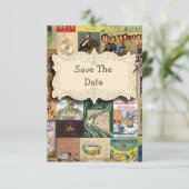 Vintage Bücher mit Bücherdusche Einladung (Stehend Vorderseite)