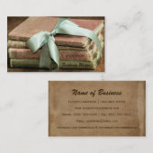 Vintage Bücher mit Minze Ribbon Freelance Writer Visitenkarte (Vorne/Hinten)