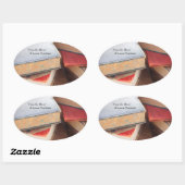 Vintage Bücher Ovaler Aufkleber (Blatt)