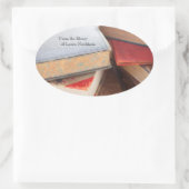 Vintage Bücher Ovaler Aufkleber (Tasche)