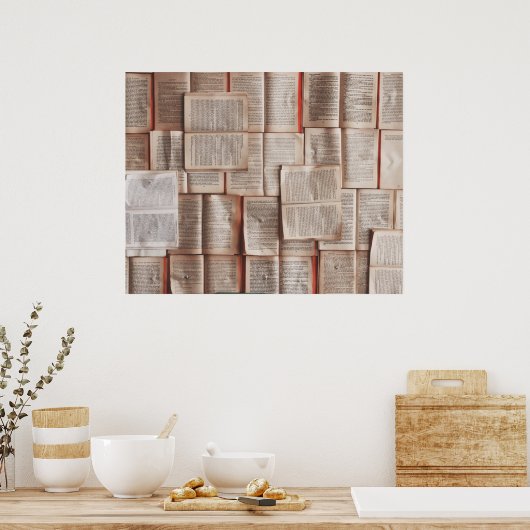 Vintage Bücher Poster (Küche)