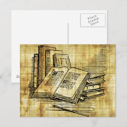 Vintage Bücher Postkarte (Vorne/Hinten)