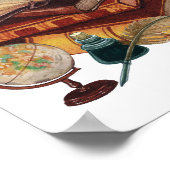 Vintage Bücher, Quill, Tinte und Globe Collage Poster (Ecke)