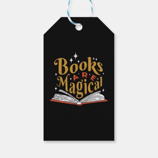 Vintage Bücher sind magisch Geschenkanhänger (Rückseite)