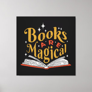 Vintage-Bücher sind magisch Leinwanddruck