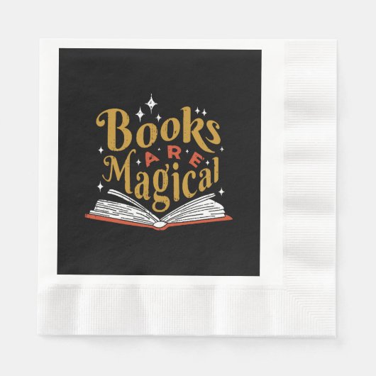 Vintage Bücher sind magisch Serviette (Vorderseite)
