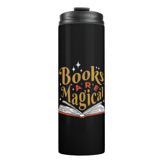 Vintage Bücher sind magisch Thermosbecher (Vorderseite)