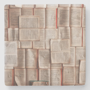 Vintage Bücher Steinuntersetzer