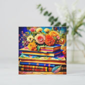 Vintage Bücher und Blume (Stehend Vorderseite)