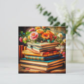 Vintage Bücher und Blume aus der Antike (Stehend Vorderseite)