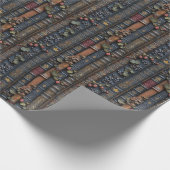 Vintage Bücher und Grapevine Geschenkpapier (Ecke)