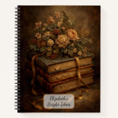 Vintage Bücher und Herbstblumen (Vorderseite)