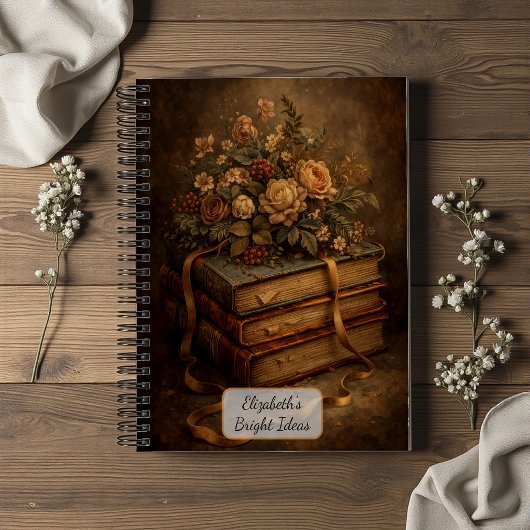 Vintage Bücher und Herbstblumen