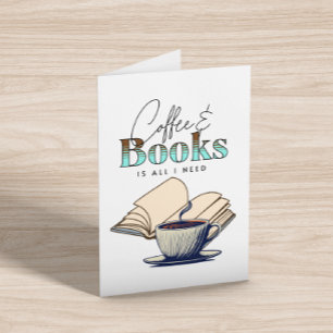 Vintage Bücher und Kaffee Ich denke an dich Karte