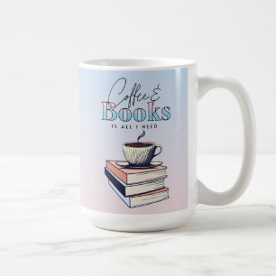 Vintage Bücher und Kaffee ist alles, was ich brauc Kaffeetasse