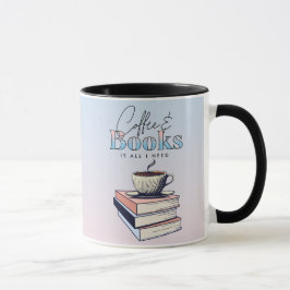 Vintage Bücher und Kaffee ist alles, was ich brauc Tasse