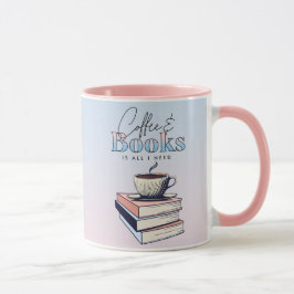 Vintage Bücher und Kaffee ist alles, was ich brauc Tasse